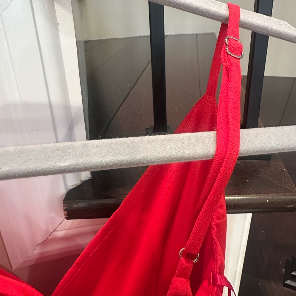 Windsor Red Ruffle Wrap Mini Dress - Picture 3 of 8
